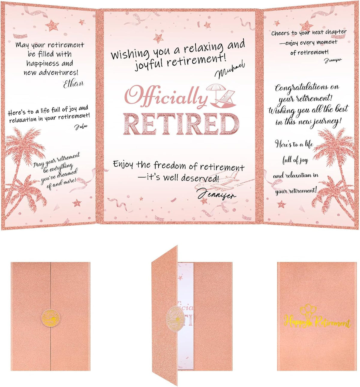 Thboxes Retirement Guest Book Alternative Signing Card, 18 X 12 in, Pink