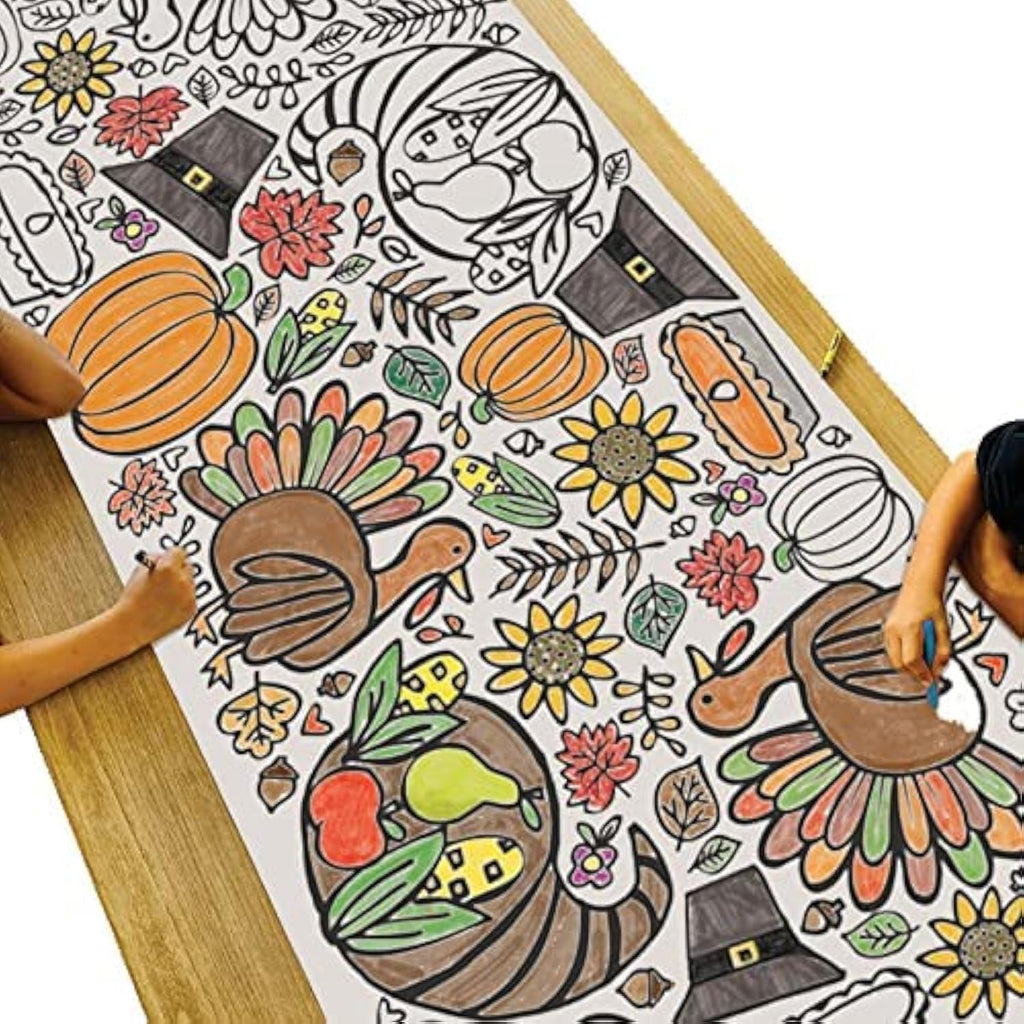 Tiny Expressions Thanksgiving Coloring Banner for Kids