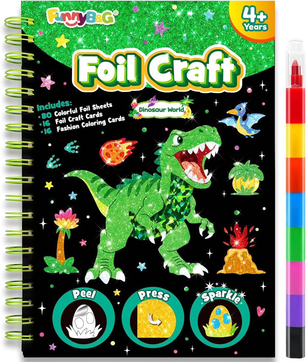 FUNNYB&G Foil Art Craft Kit for Kids, Sparkly Birthday Gift Toy for Kids