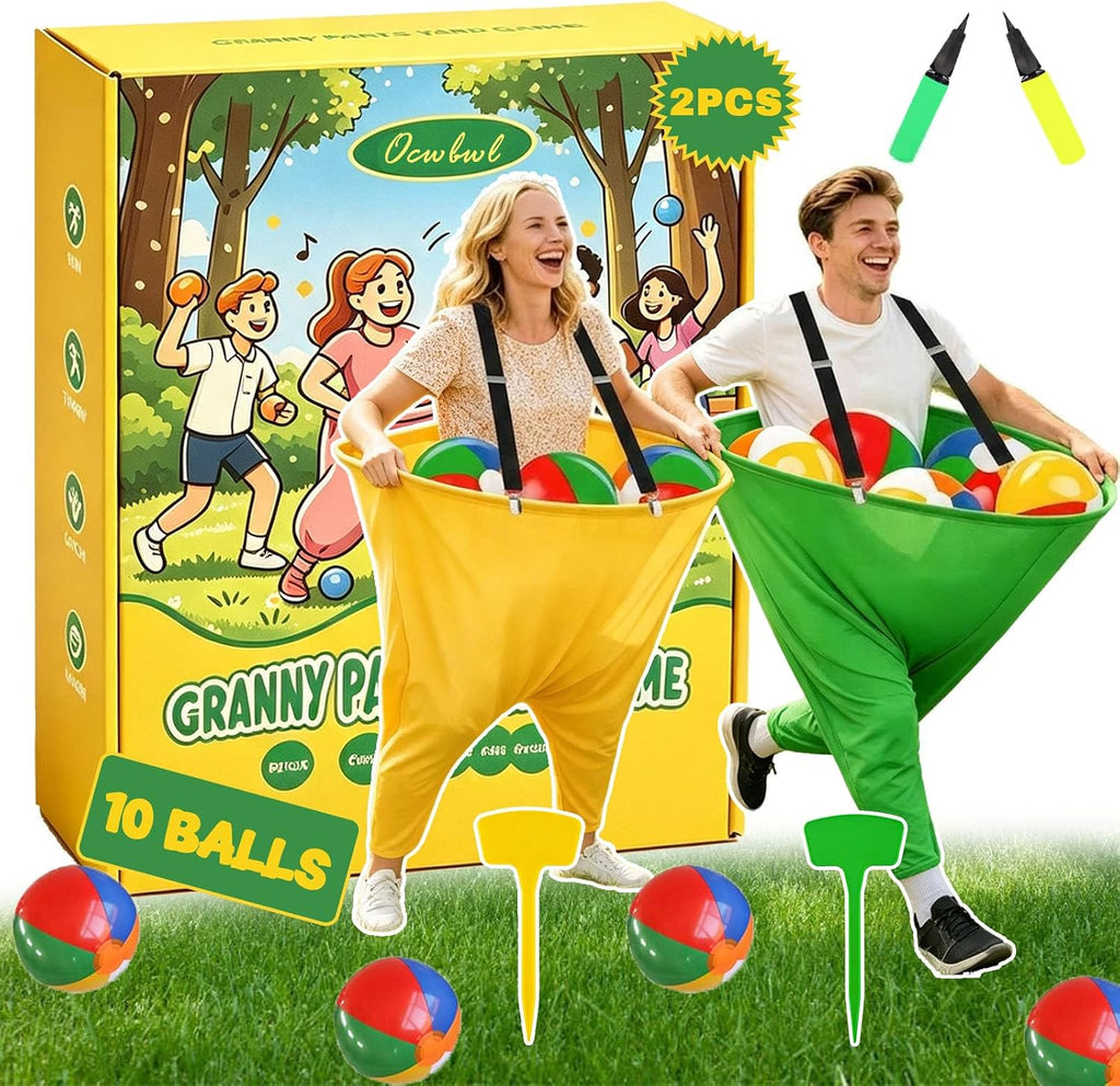 Granny Pants Yard Game, Tossing Games with Bouncy Balls & Pump