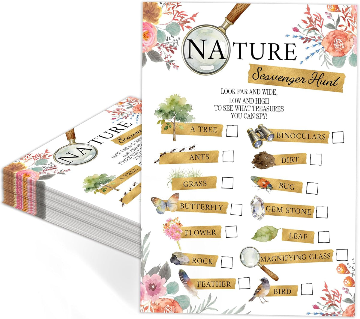 Nature Scavenger Hunt Cards for Road Trips and Camping, Travel Activities-7