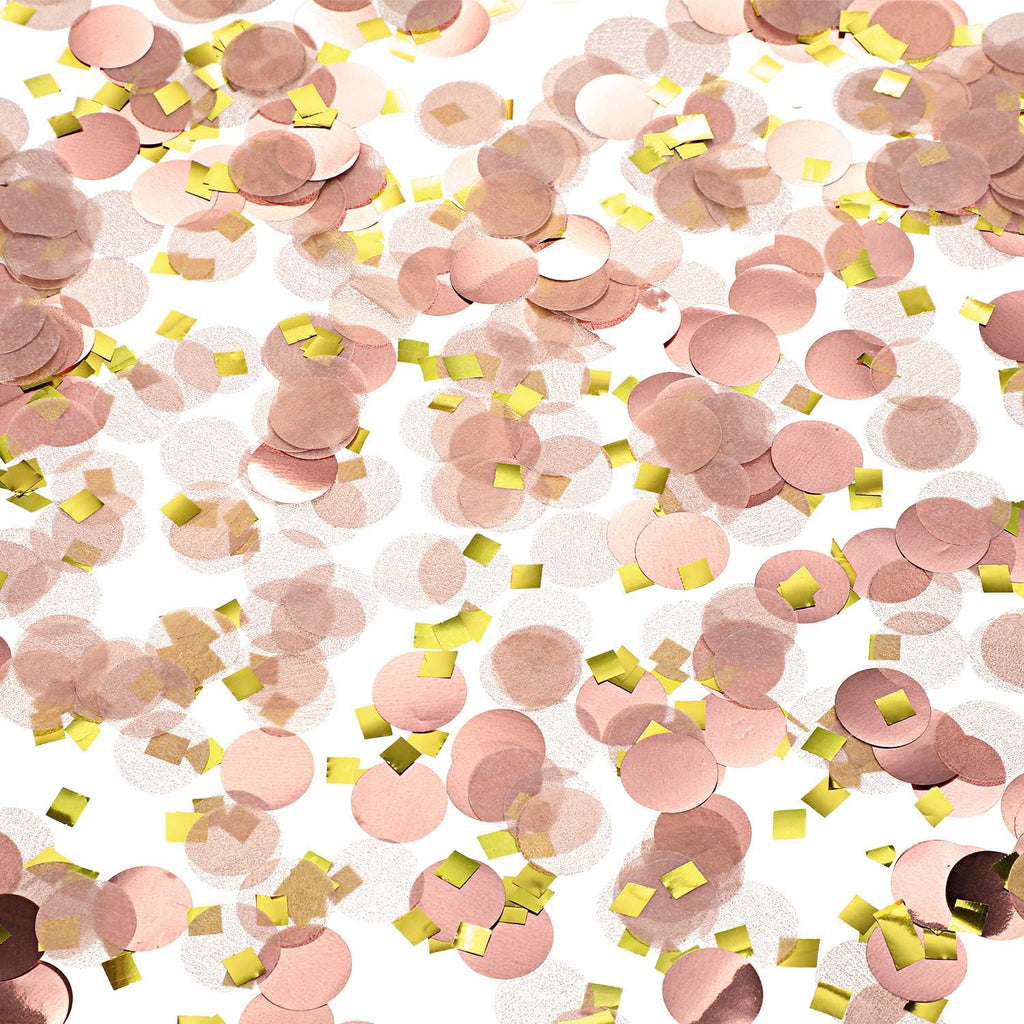 TecUnite Rose Gold Confetti Tissue Table Confetti, 1.5 cm