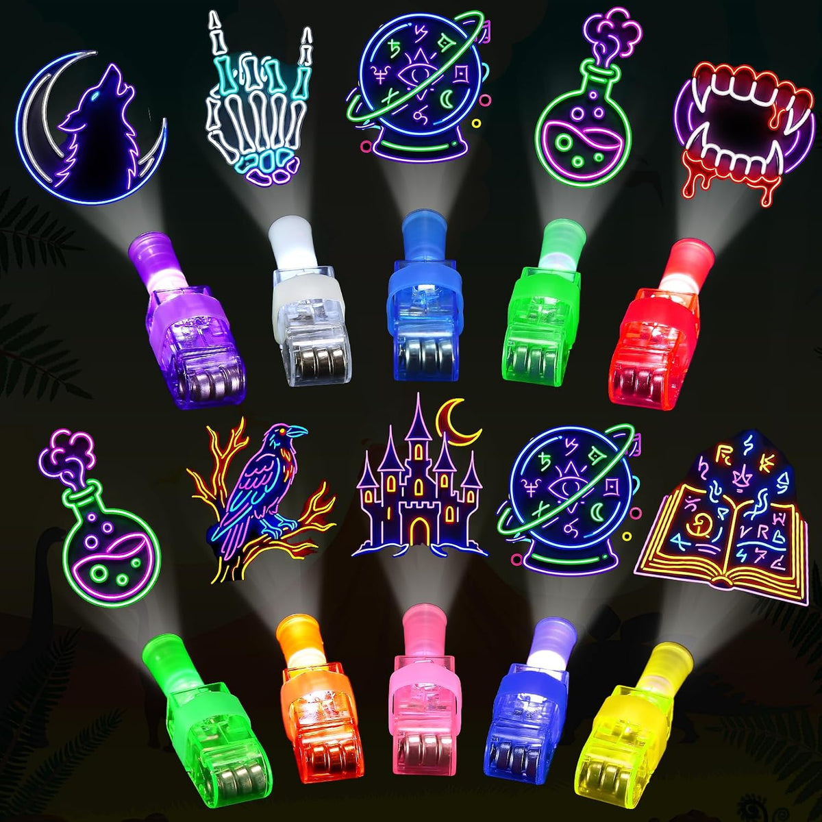 36 PCS Halloween Finger Lights Party Favors for Kids, LED Light-Up Toys