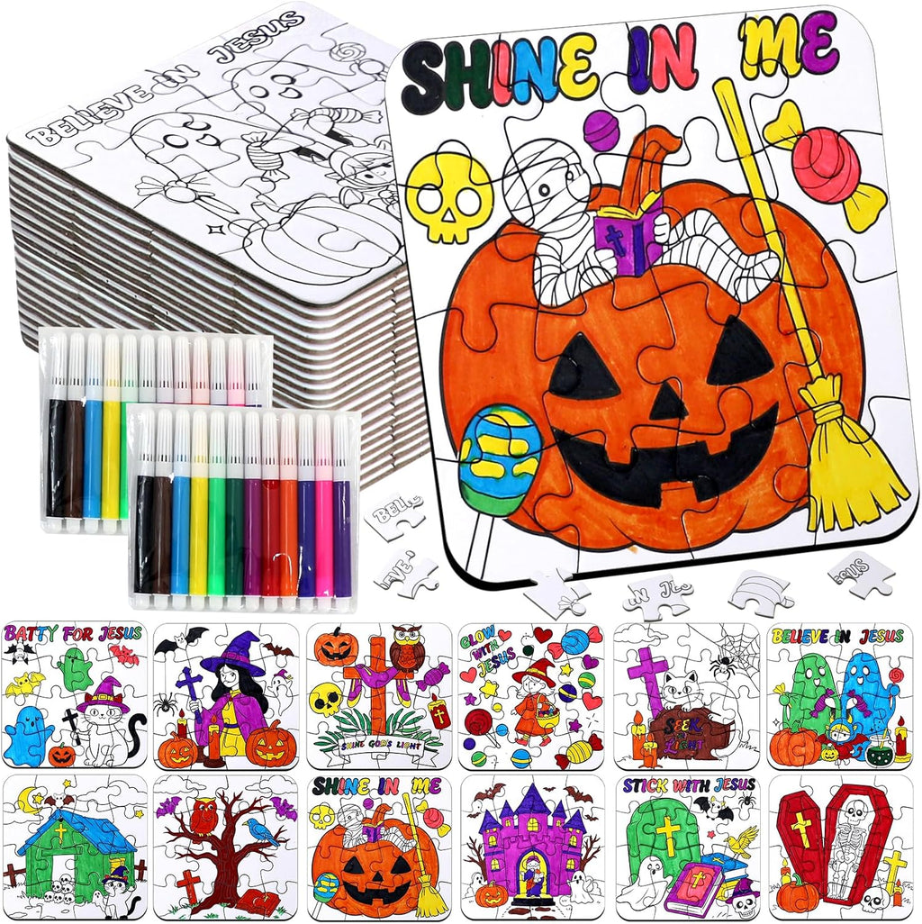 Religious Halloween Arts & Crafts for Kids, DIY Puzzle Activities Game Toy