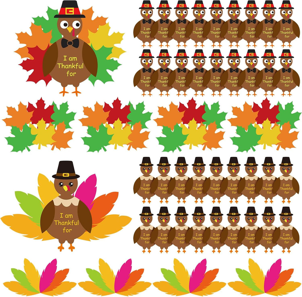 BBTO 36 Sets Thanksgiving Turkey Craft Kit Fall Craft, Novel Style