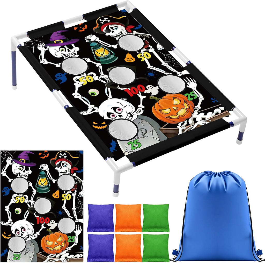 Viorawhite Bean Bag Toss Game for Kids, Portable Cornhole Set