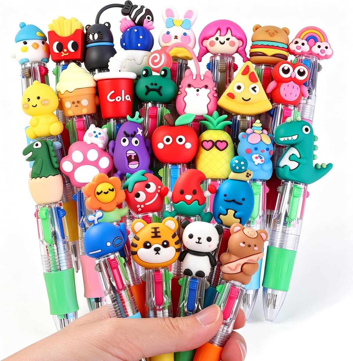 30pcs Mini Multicolor Pens 4-in-1 Cute Fun Pens for Students Teacher Gift