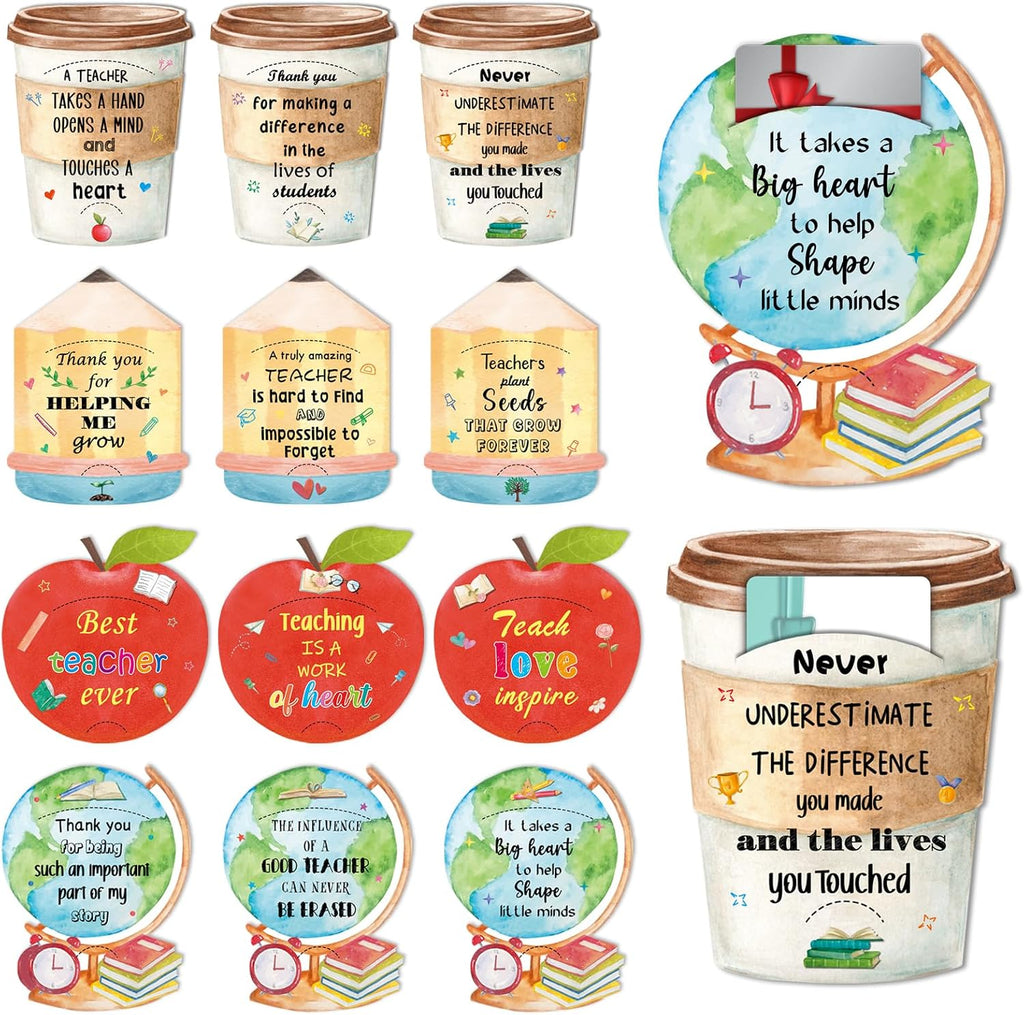 HEYINSHEN 24Pcs Teacher Gifts Card Holder Cute Teacher Appreciation Gift Card Holders Bulk Graduation Gift Card Sleeves End of School Year Gift Card From Students End of The Year Appreciation Gifts