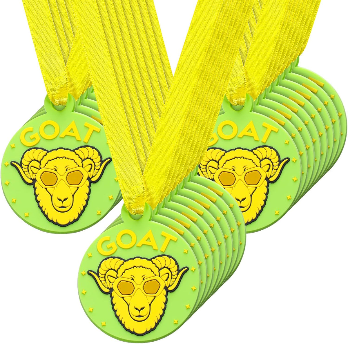 AmazingSpark 60 Pcs Goat Award Medals, 2 Inch Rubber Medals Bulk Winner Encourage Team Participation for Kids Adults Trophy Award Prize Gift Competitions Graduation Party