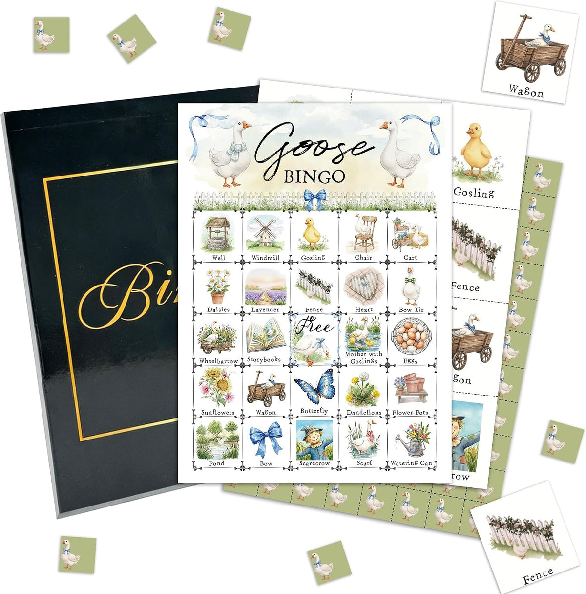 Goose Bingo Game Cards, Silly Goose Bingo Set for Adults Large Group, Spring Fun Games, Funny Party Activities, Icebreaker Games for Family Friends, 09