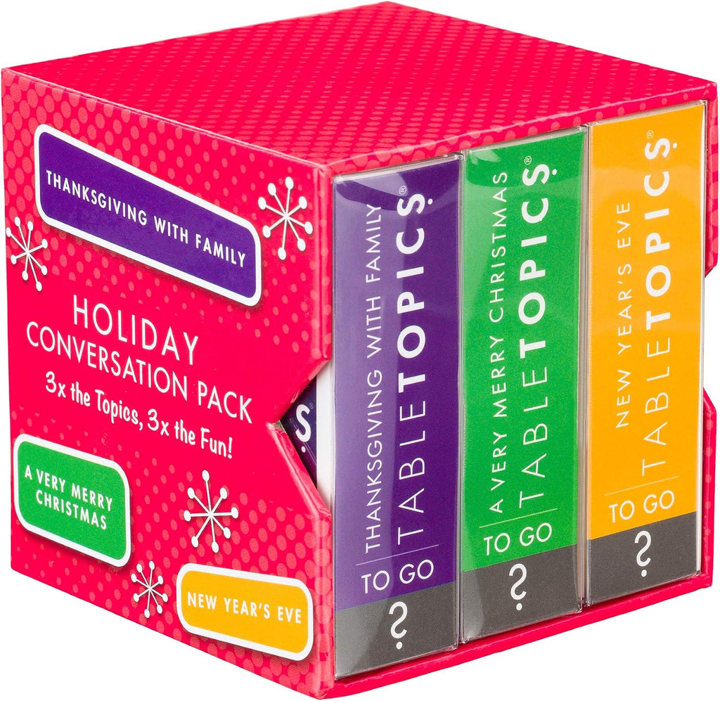 TableTopics Holiday Conversation Pack for Families, 120 Festive Conversation Cards for Thanksgiving, Christmas, & New Year's Eve, Family Bonding Game