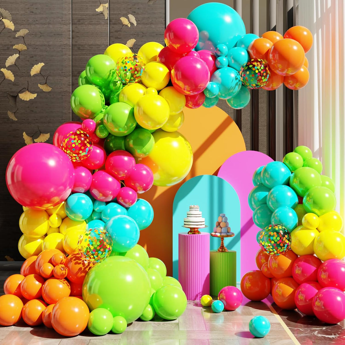 Tropical Balloons Arch kit, 131Pcs Hawaiian Summer Party Balloons