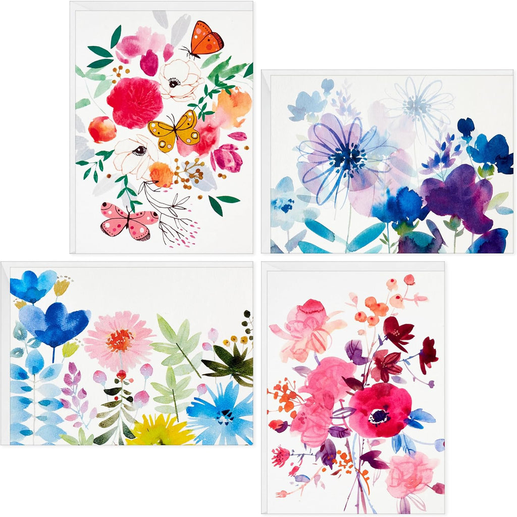Hallmark Blank Cards with Envelopes, Assorted 48-Pack (Painted Flowers)