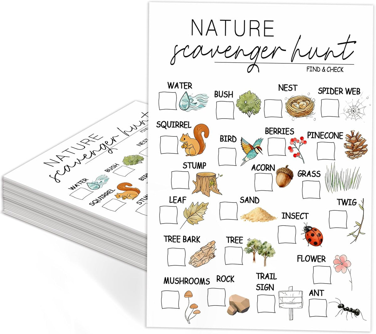 Nature Scavenger Hunt Cards for Road Trips and Camping-1