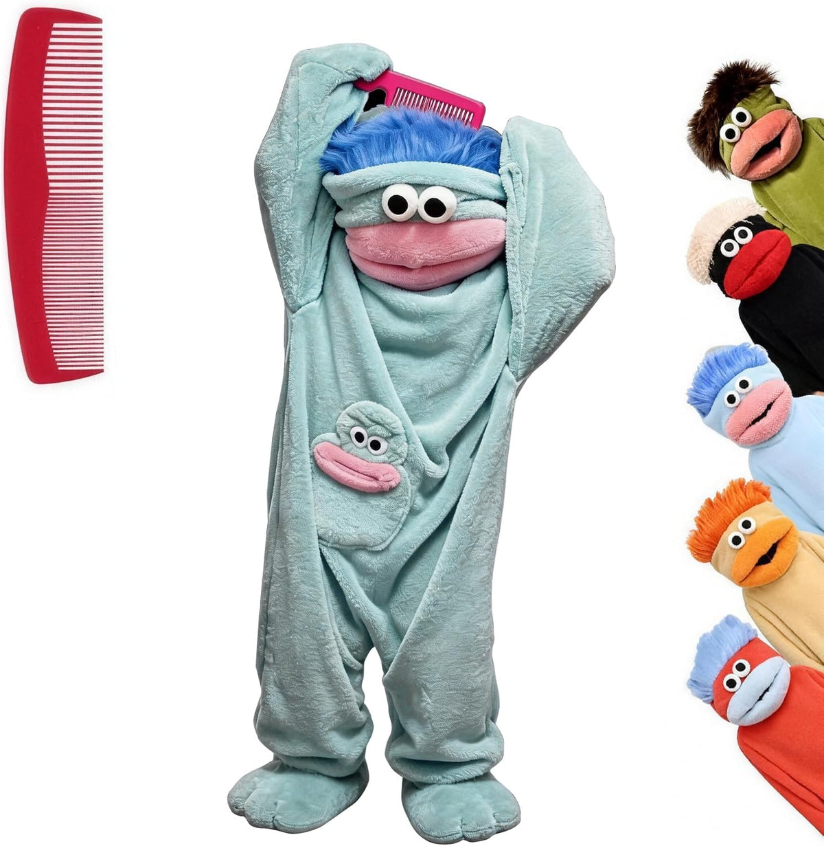 Big Mouth Monster Onesie Silly Monster Onesie Plush Onesie Pajamas Cozy Home Loungewear (No Shoes Included)