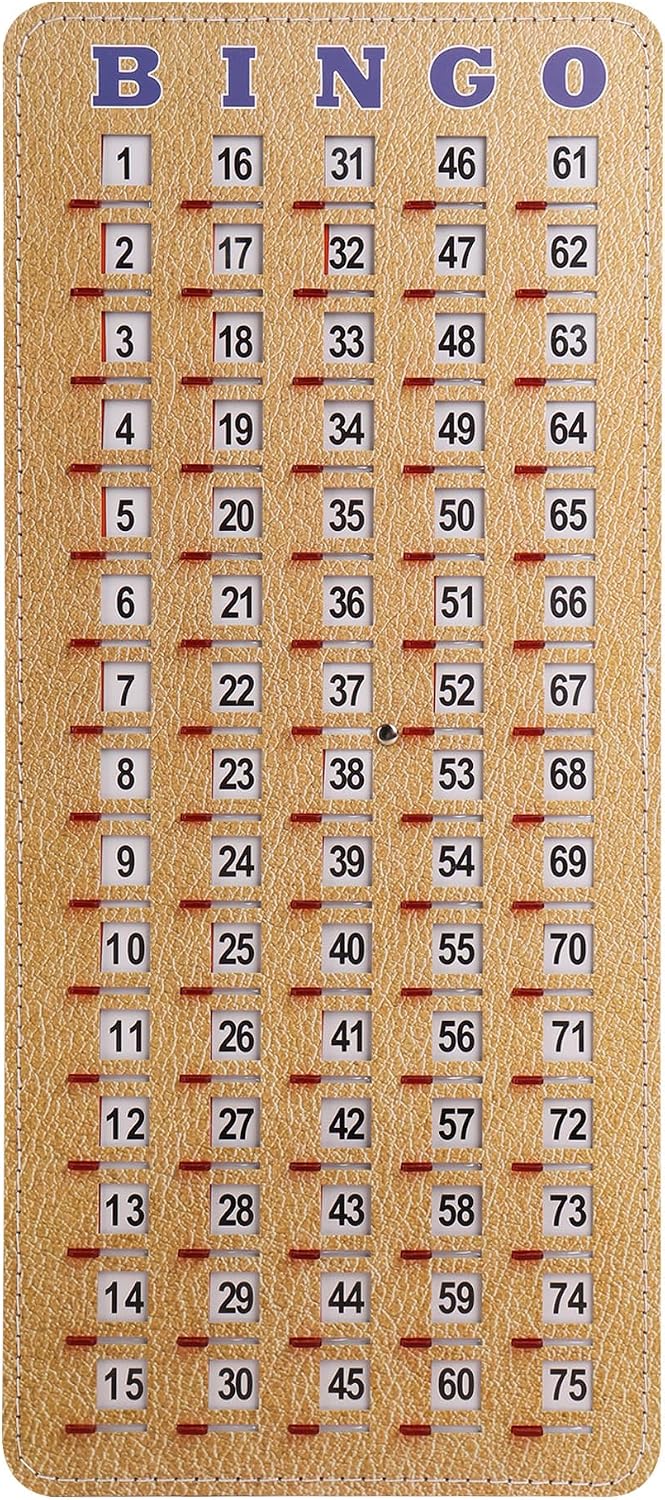 GSE Stitched Bingo Master Card with Sliding Windows, Reusable Shutter Card
