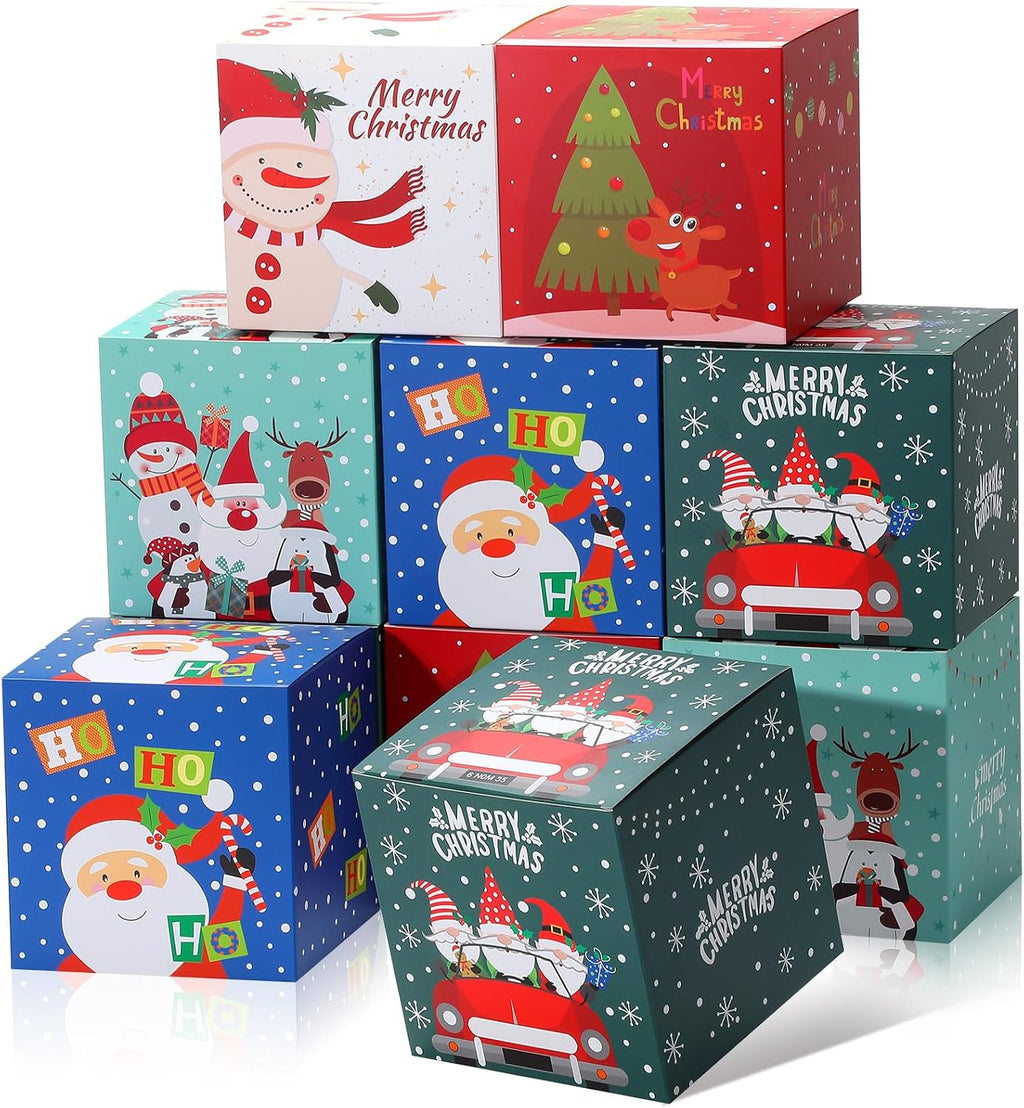 COTOPHER 20 Pcs Christmas Gift Boxes, 5"x5"x5" Xmas Candy Box for Giving