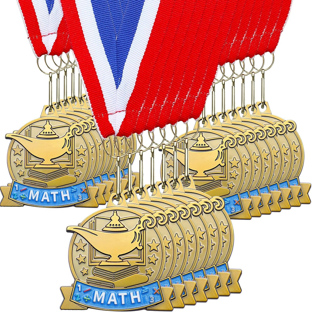 AmazingSpark 120 Pcs Great Job Award Medals, 2 Inch Rubber Medals Bulk Winner Encourage Team Participation for Adults Trophy Award Prize Gift Competitions Graduation Party