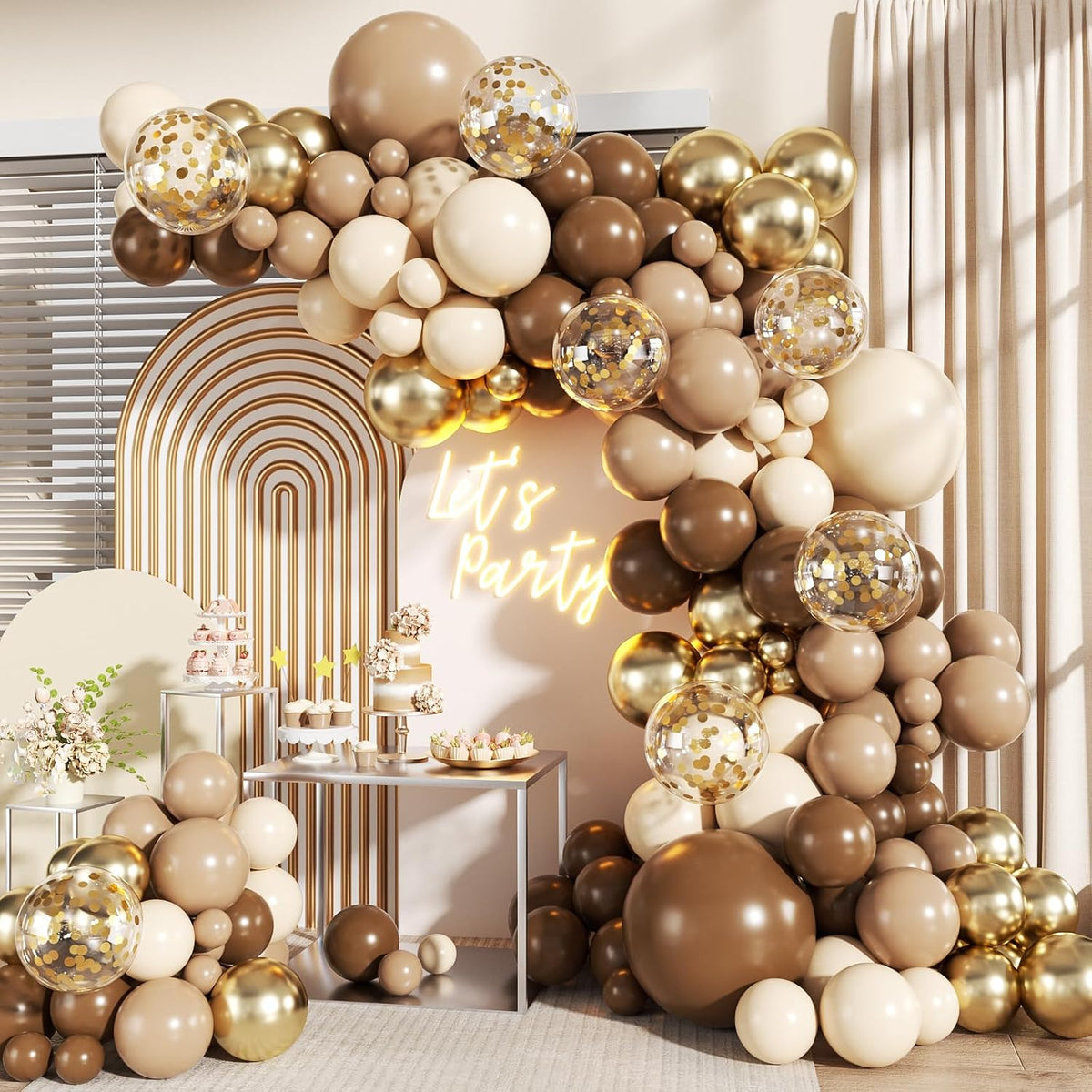 Brown Balloon Arch Kit for Birthday Party Decorations