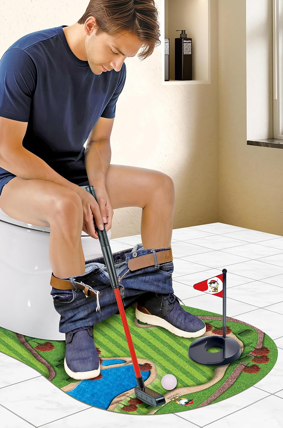 GOODLYSPORTS Toilet Golf Gifts for Men, Funny White Elephant Gifts Adults