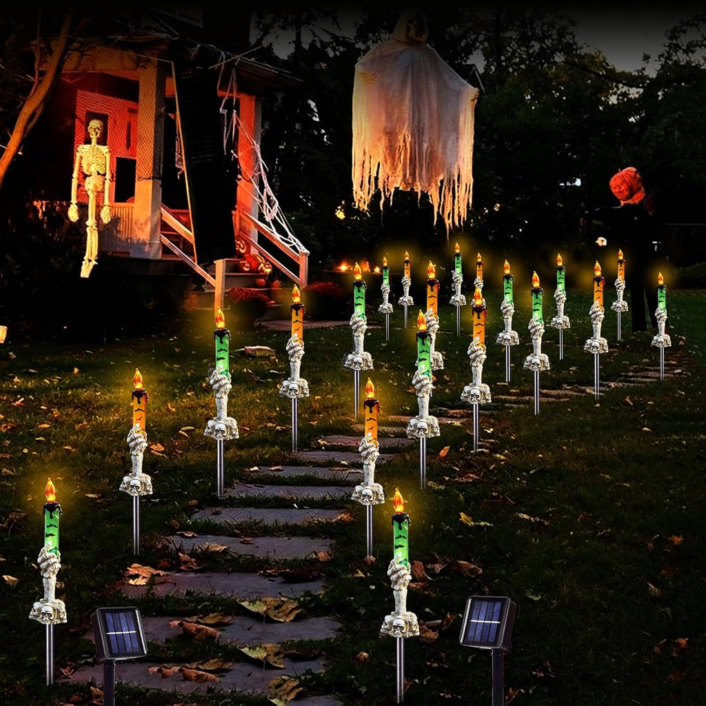 Halloween Decorations Outdoor, Solar Pathway Lights, 20 Pack