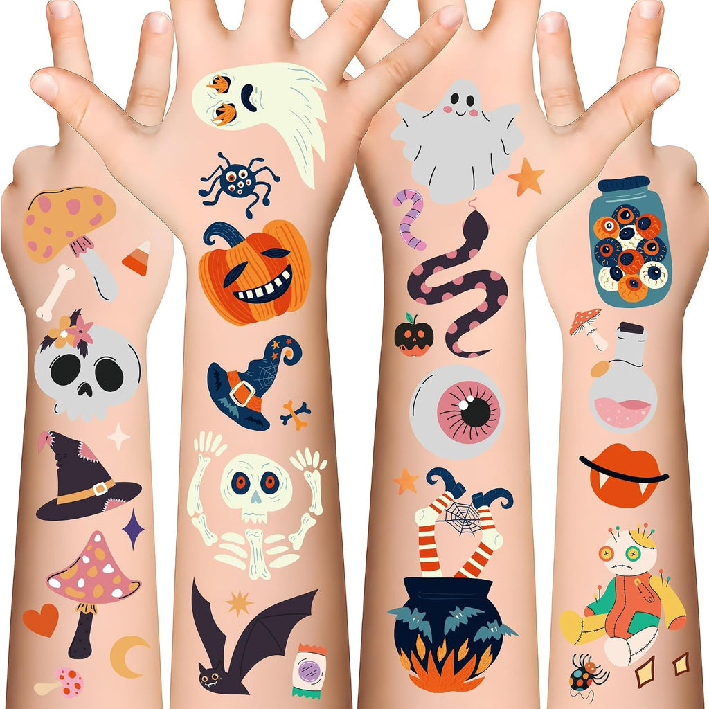 190 PCS Halloween Tattoos for Kids - Halloween Party Favors - Halloween Games Treats Toys Gifts Crafts Party Favors Supplies [Halloween Makeup]