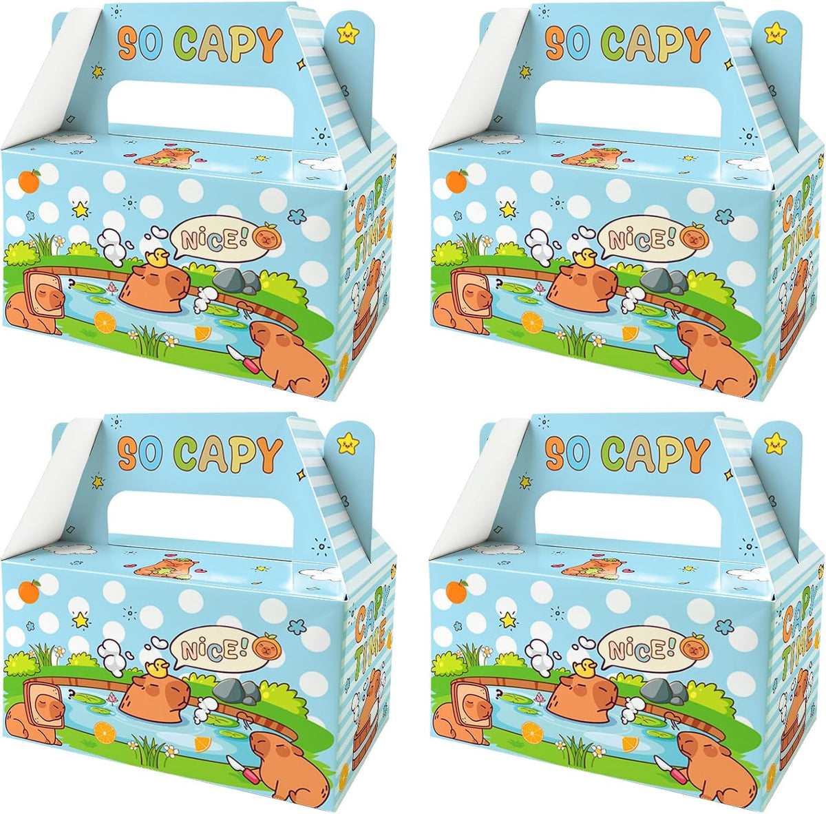 12 Pcs Capybara Party Favor Boxes Kids Birthday Candy Goodie Treat Bags