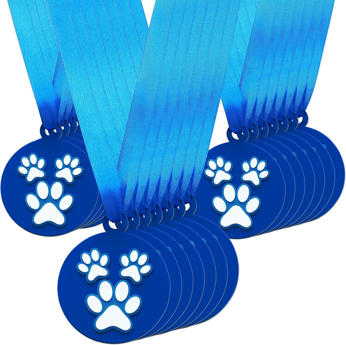 AmazingSpark 60 Pcs Paw Award Medals, 2 Inch Rubber Medals Bulk Winner Encourage Team Participation for Kids Adults Trophy Award Prize Gift Competitions Graduation Party