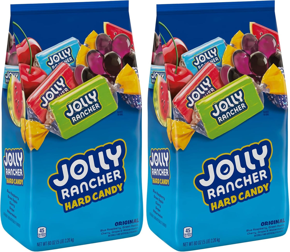 JOLLY RANCHER Assorted Fruit Flavored Hard Candy Bulk Bag, 5 lb (Pack of 2)