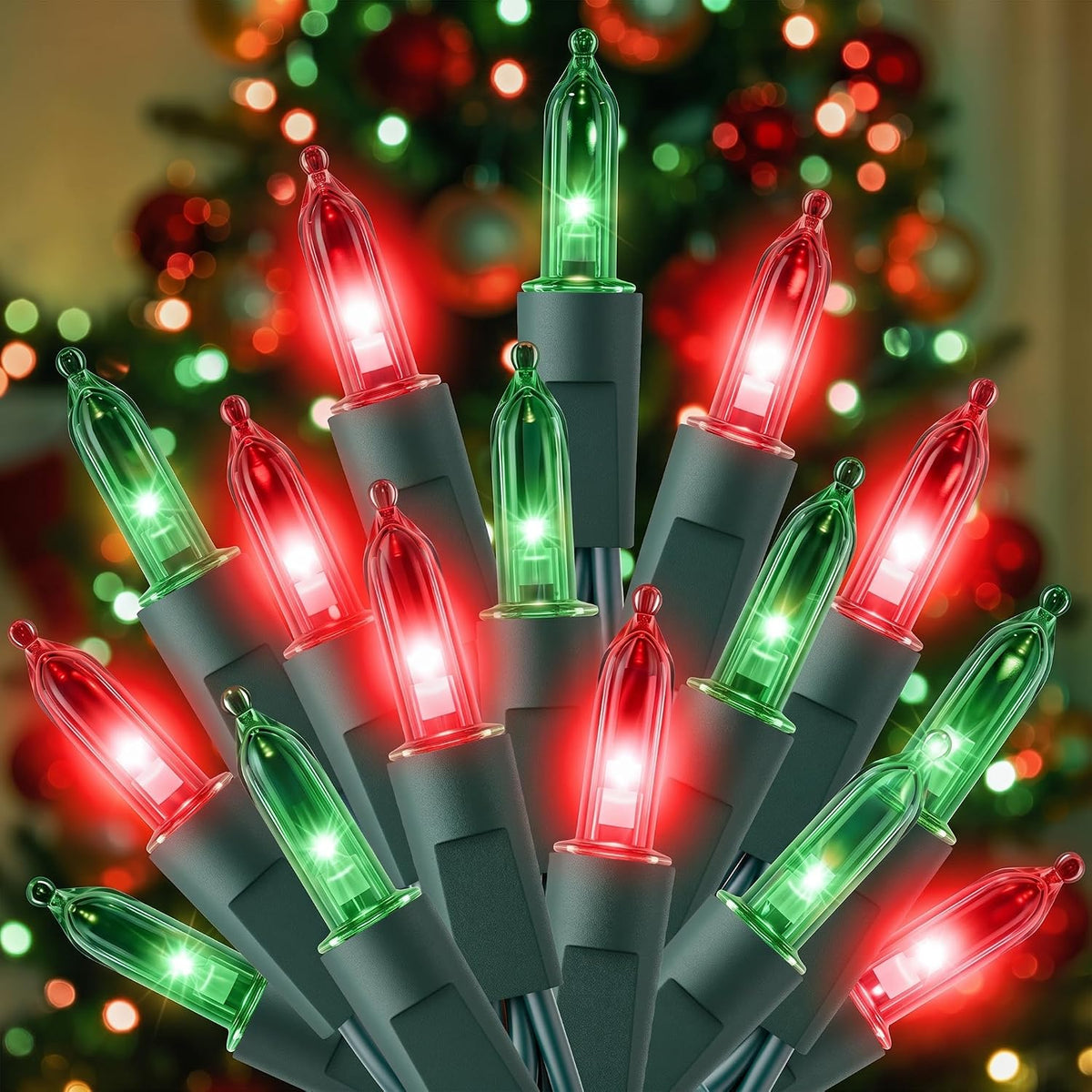 LED Christmas Lights Indoor Outdoor, 33FT 100 Count Mini String Lights