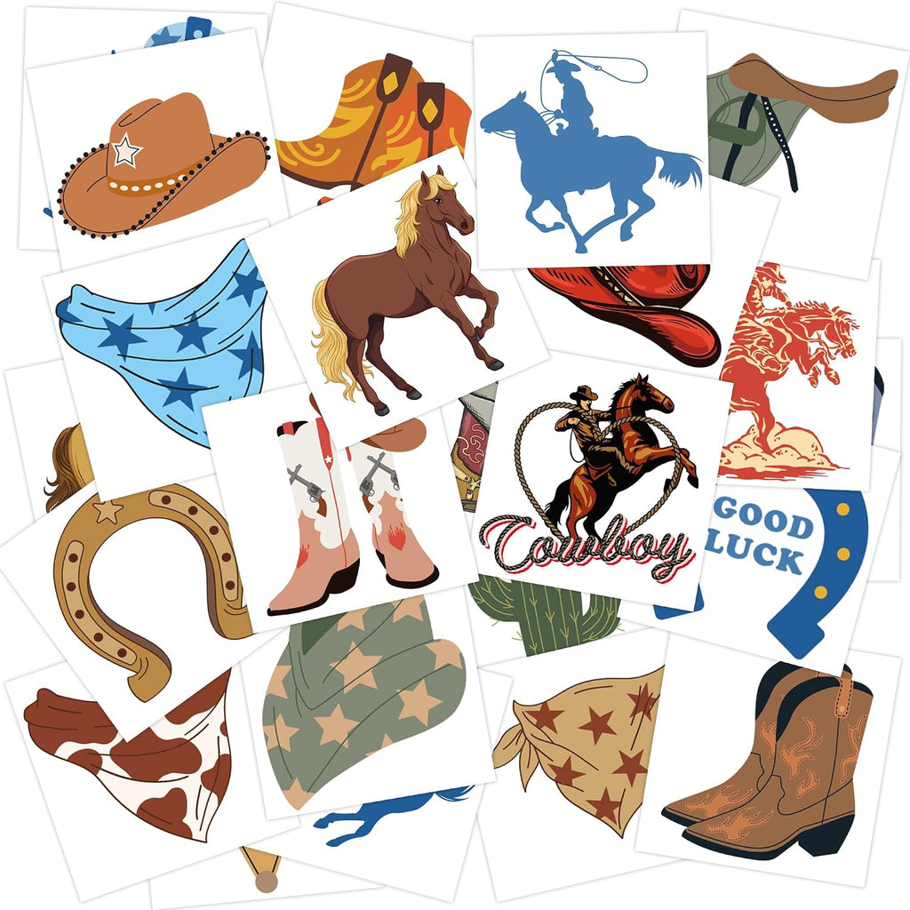 Cowboy Party Temporary Tattoos for Kids Cowboy Theme Party Decorations