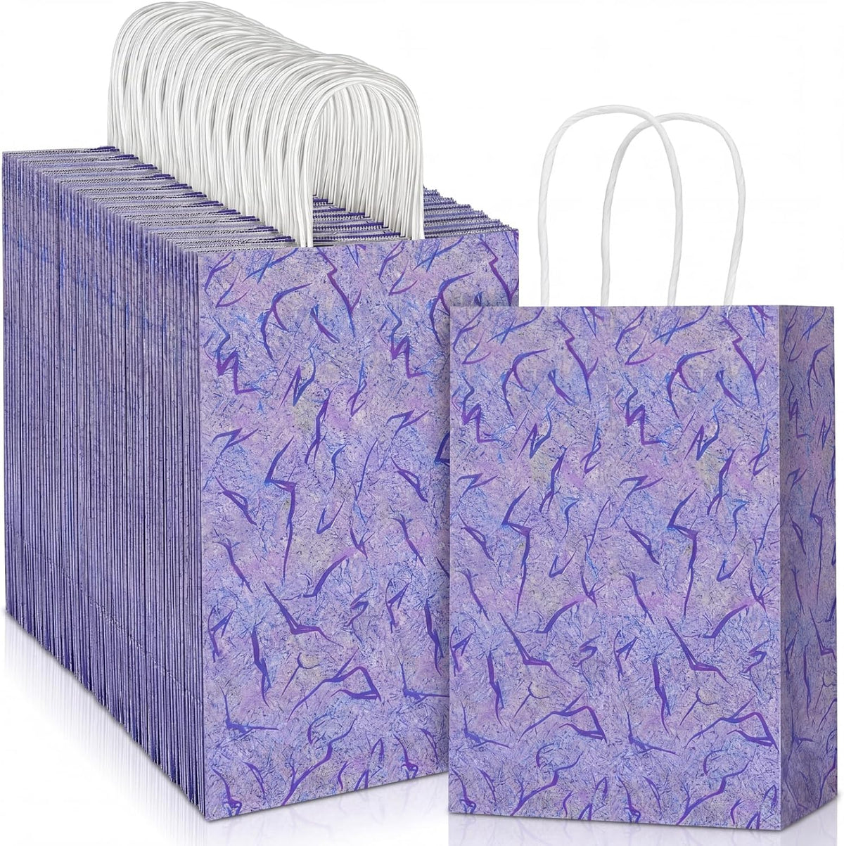 Kolldenn 48 Pcs Kpop Goodie Bags with Handles Purple Lightning Party Bags