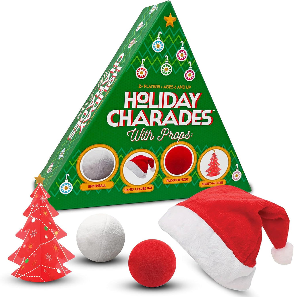 Project Genius: Holiday Charades - Game with Props, Includes 60 Christmas Themed Prompt Cards, Family Christmas Party Game, Adults Kids 6+, 2+ Players