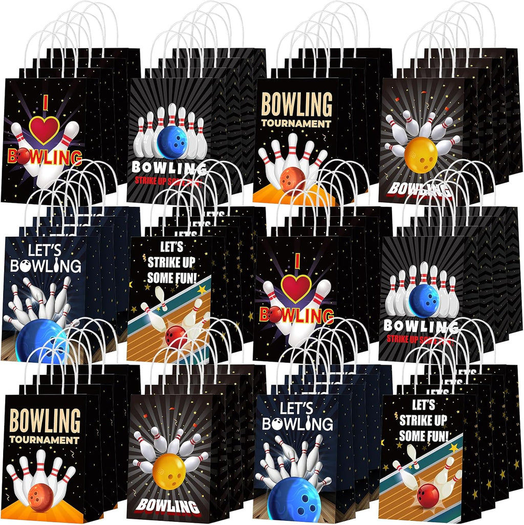 Kolldenn 48 Pcs Bowling Party Favor Bags with Handles, Bowling Goodie Bag