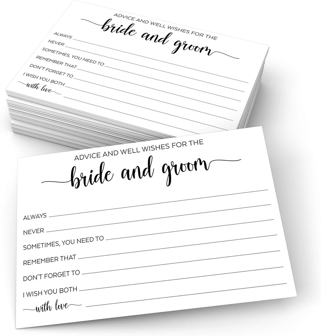 321Done Bride and Groom Advice Cards, 4x6, Set of 50, White