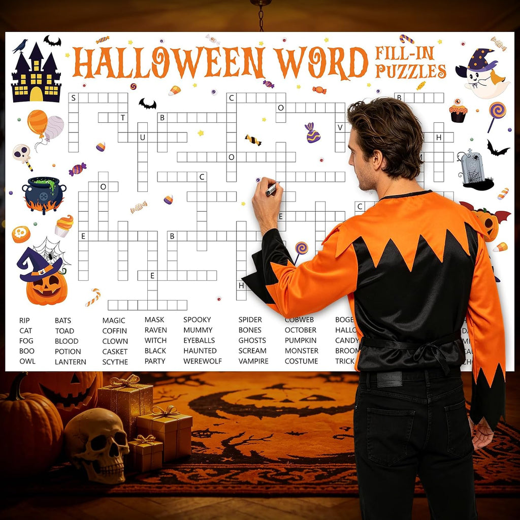 Giant Halloween Word Fill-in Puzzles Game for Family Office Large Group