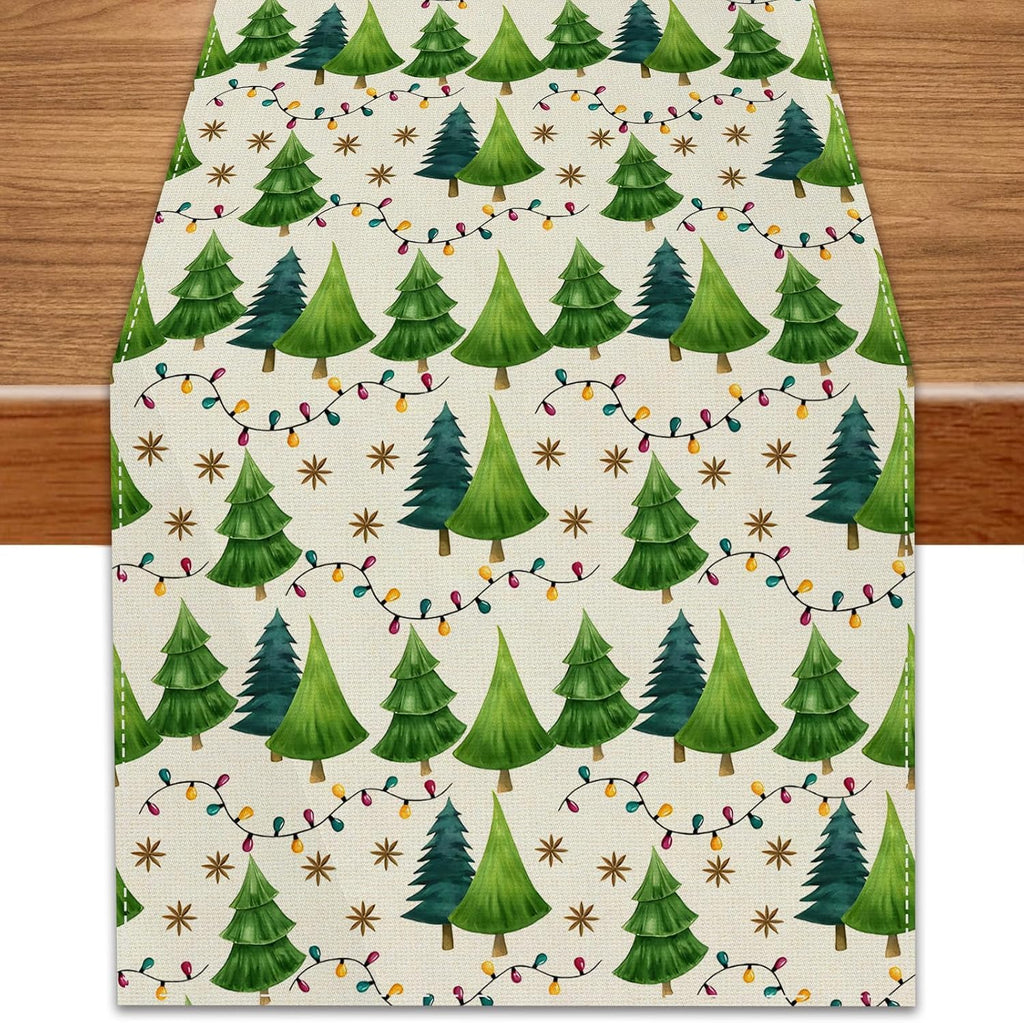 Christmas Decorations - Elegant Farmhouse Christmas Table Runner