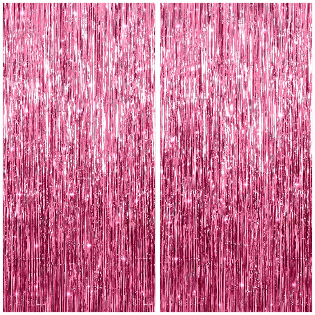 KatchOn, Pink Streamers for Pink Party Decorations - 3.2x8 Feet 2Pcs