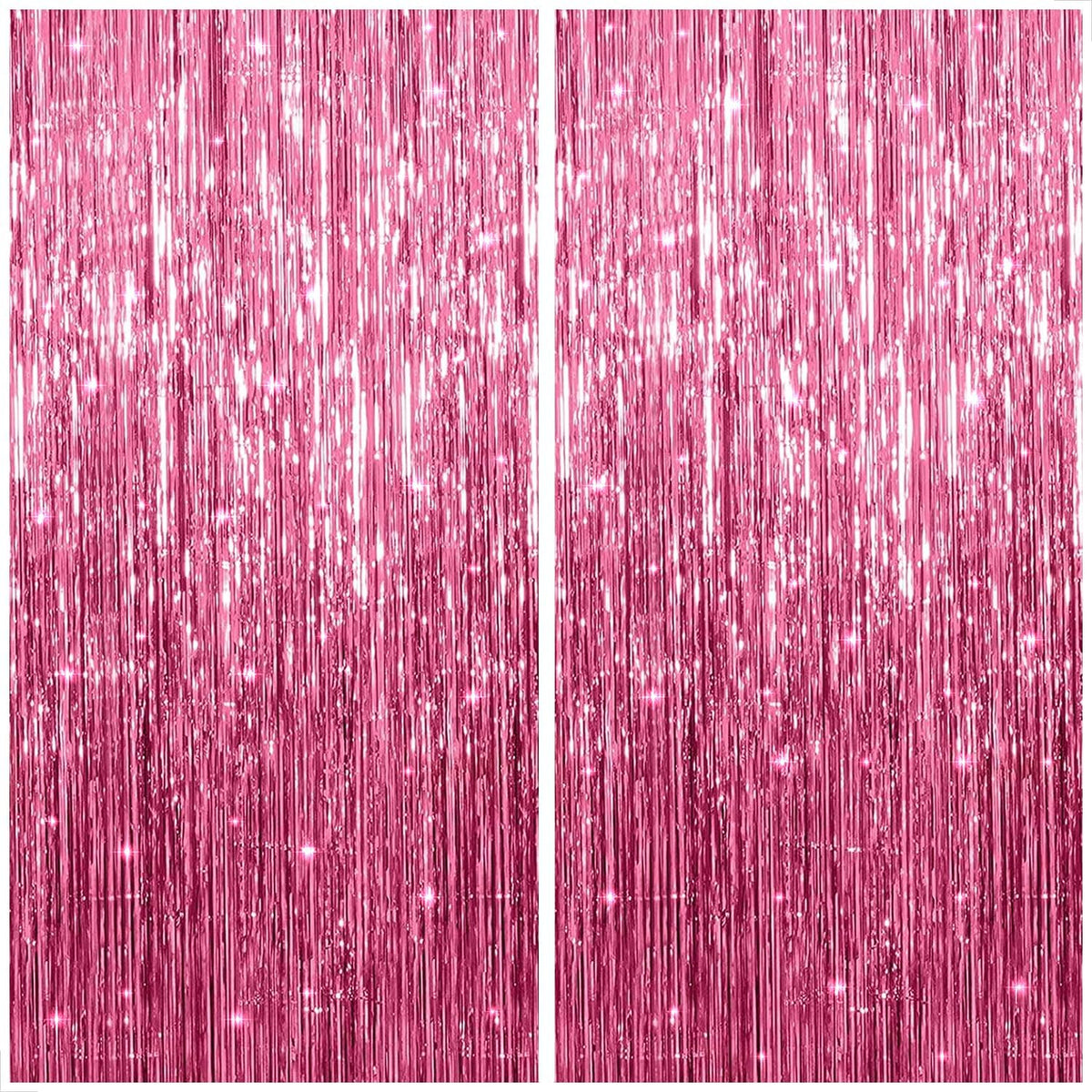 KatchOn, Pink Streamers for Pink Party Decorations - 3.2x8 Feet 2Pcs