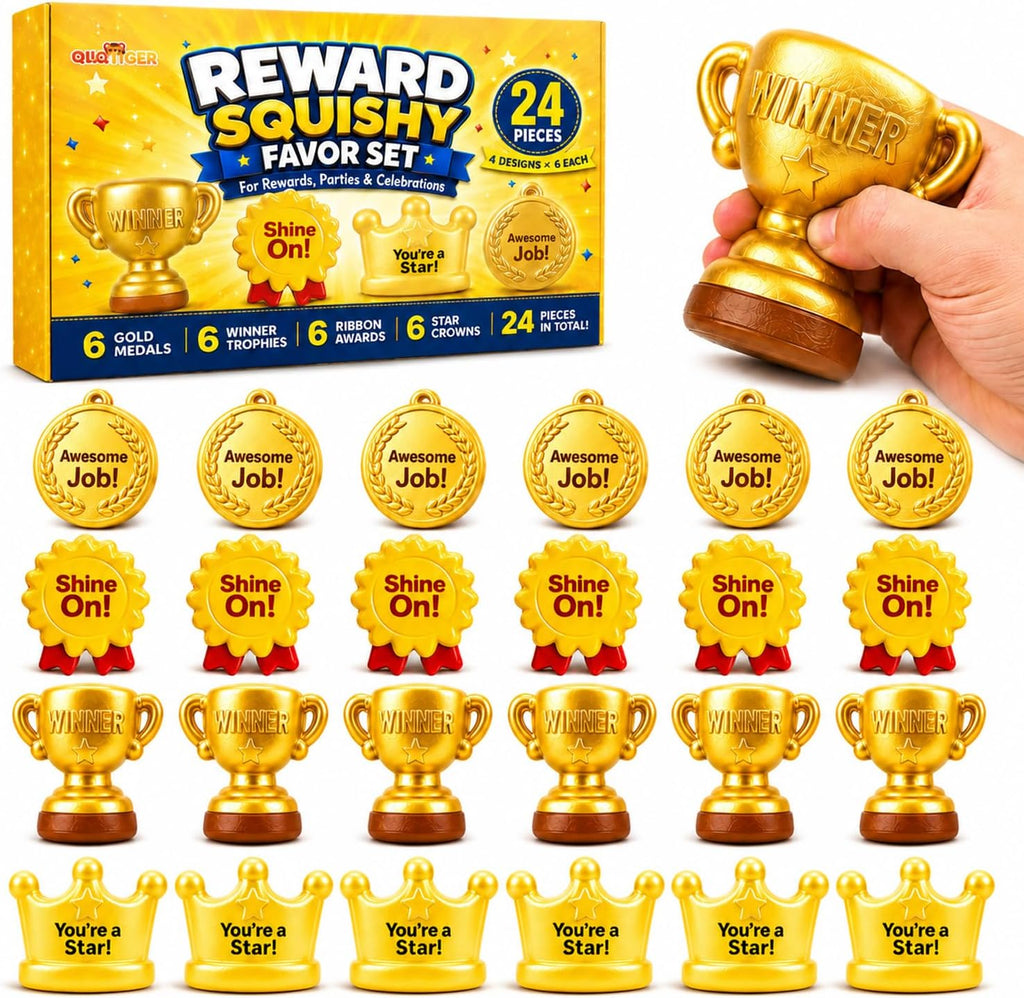 Kids Squishy Toys Bulk 24 Pack, Classroom Reward Prizes for Kids, Goodie Bag Stuffers , Party Favor Toys, Prize Box Fidgets, Carnival Game Prizes, Teacher Rewards for Students