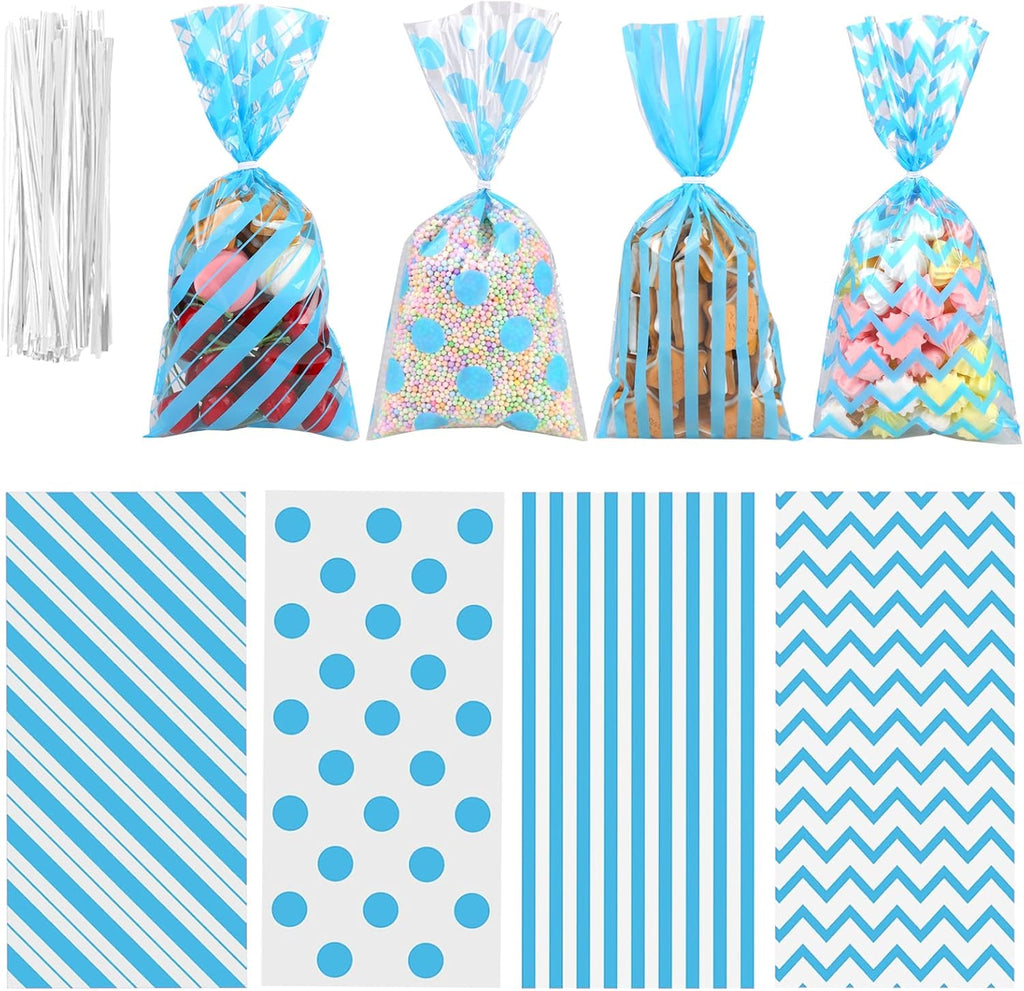 Aneco Blue Cellophane Bags 100 Pack 10.6 x 5.1 Inch