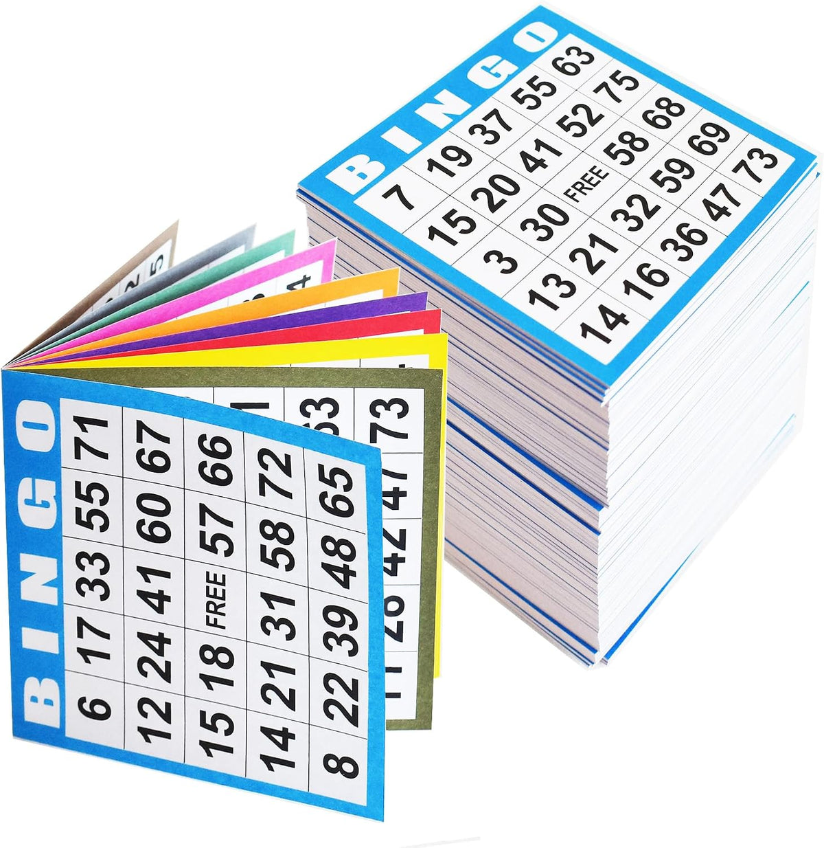 Yuanhe Bingo Game Cards Disposible – 1 Card 10 Sheets – 100 Books -10 Colors for Large Groups