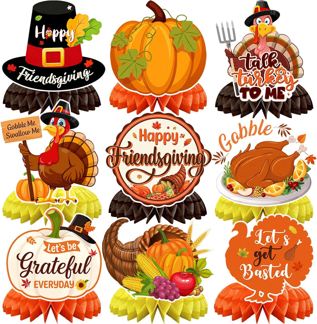 JULMELON 8 Pcs Friendsgiving Centerpieces Thanksgiving Table Decorations