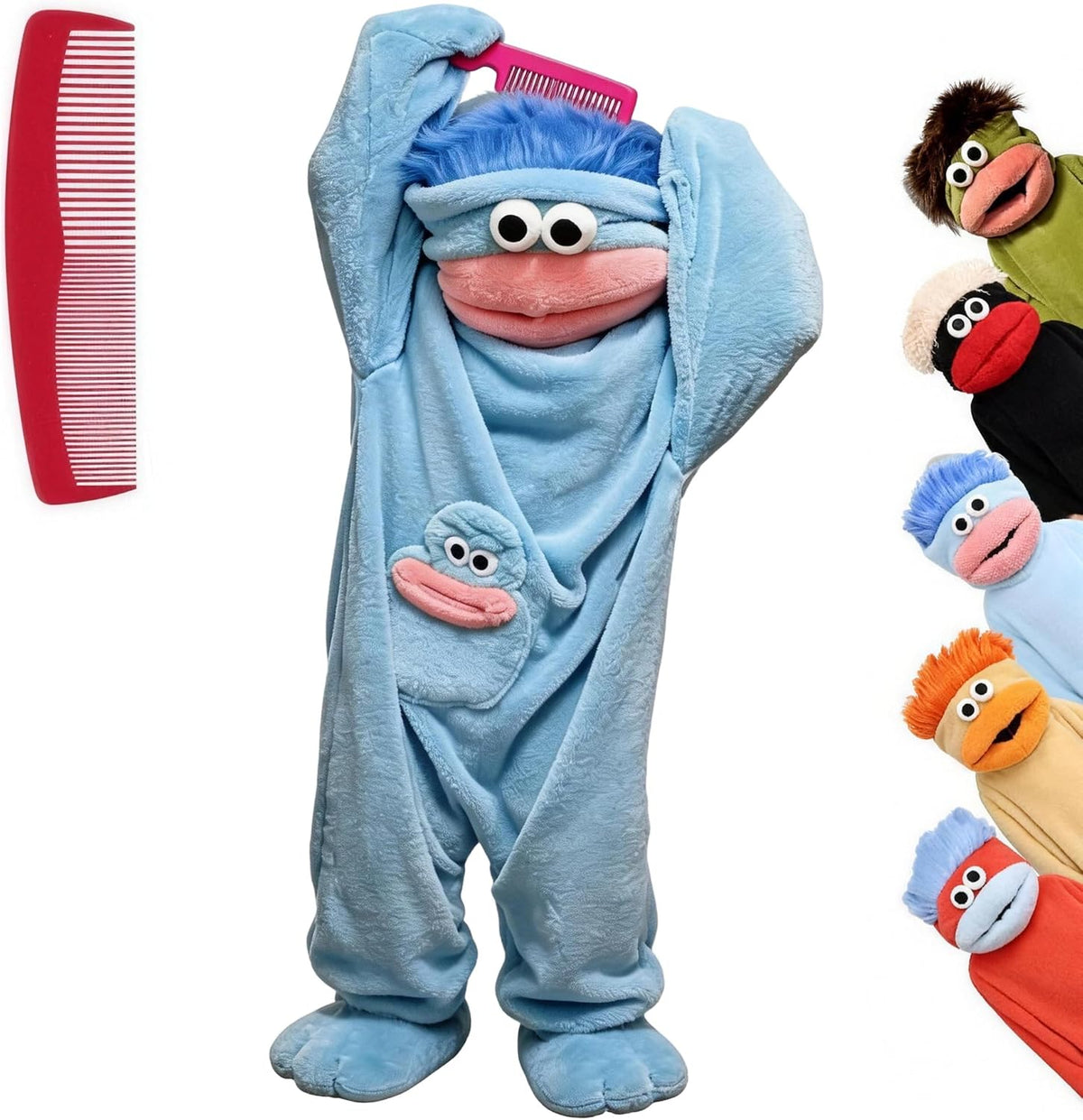 Big Mouth Monster Onesie Silly Monster Onesie Plush Onesie Pajamas Cozy Home Loungewear (No Shoes Included)
