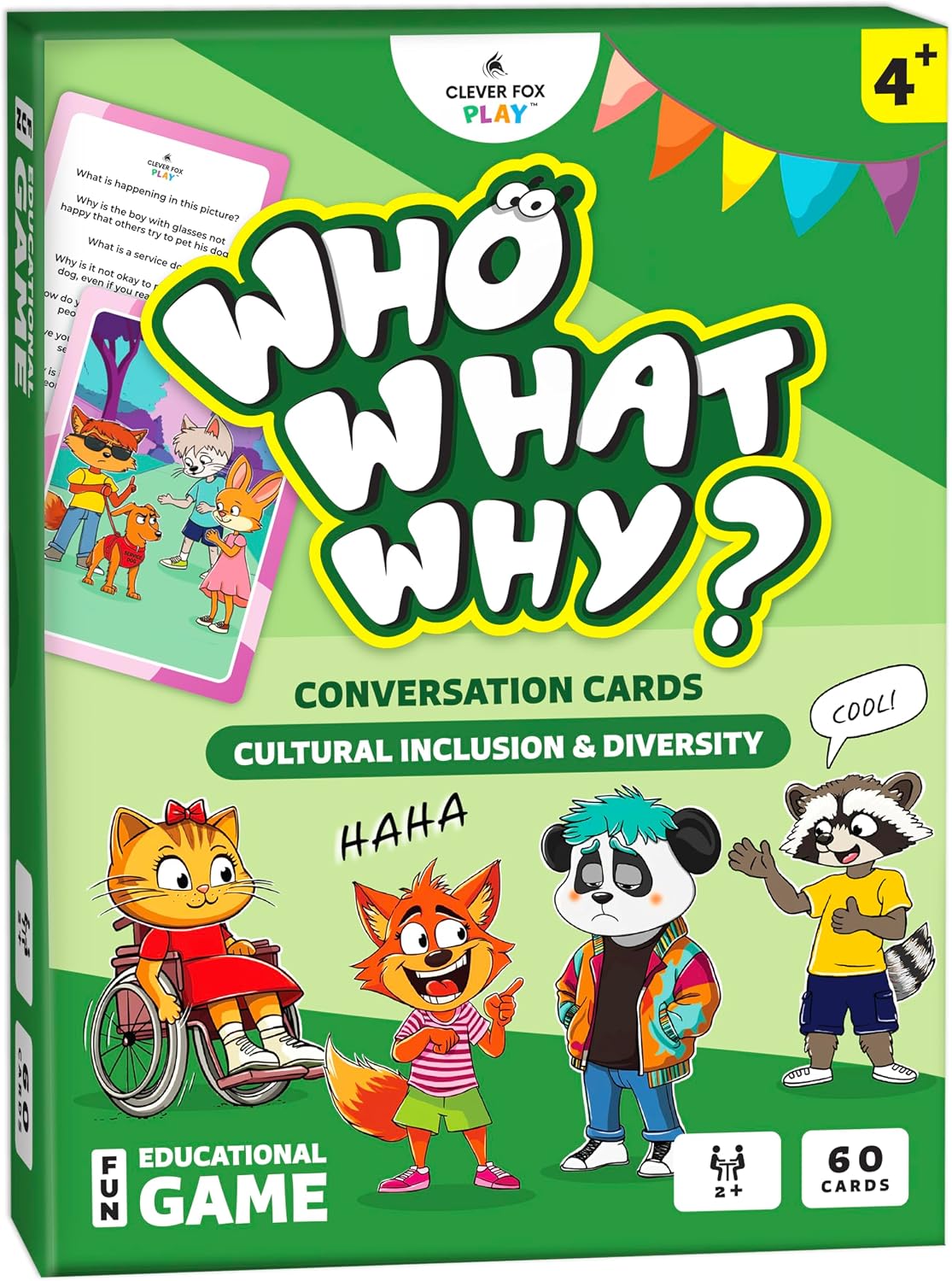 Who What Why Diversity Conversation Cards for Kids, SEL Game, Ages 4+