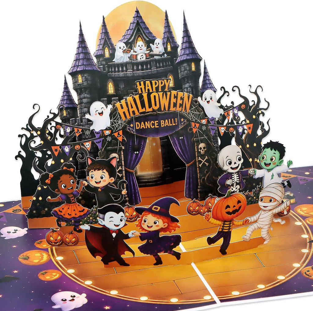 D24TIME Spooky Happy Halloween Pop Up Card for Kids Grandkids
