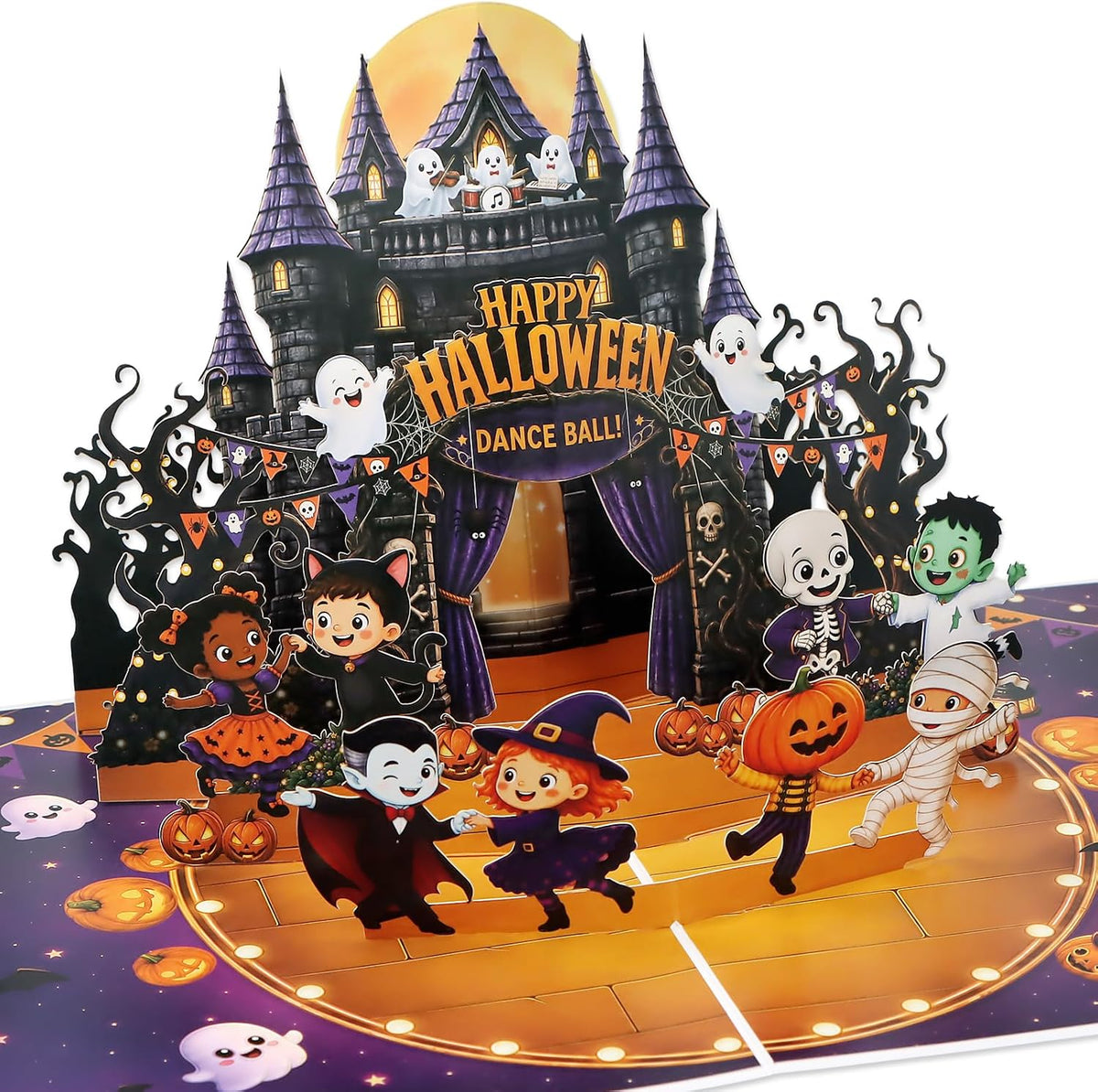 D24TIME Spooky Happy Halloween Pop Up Card for Kids Grandkids