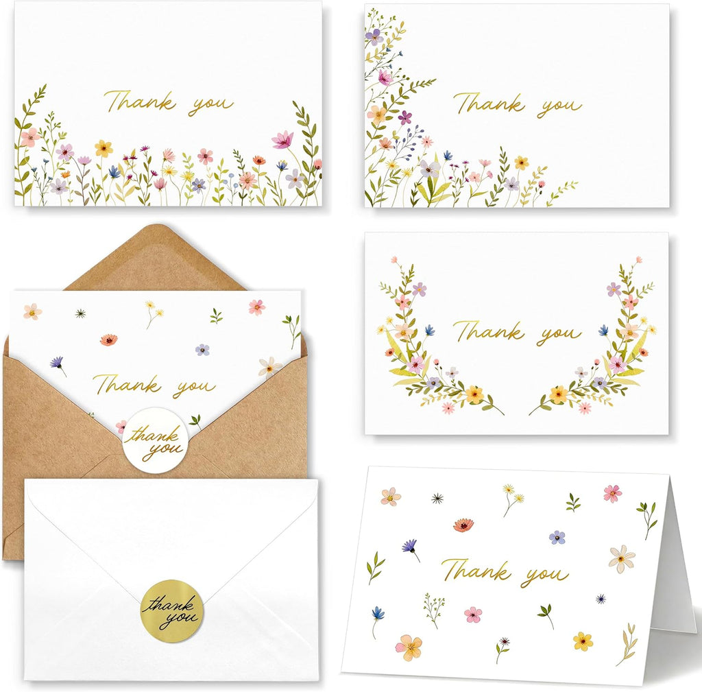 Thank You Cards with Envelopes Bulk 20 Pack 4x6 Blank