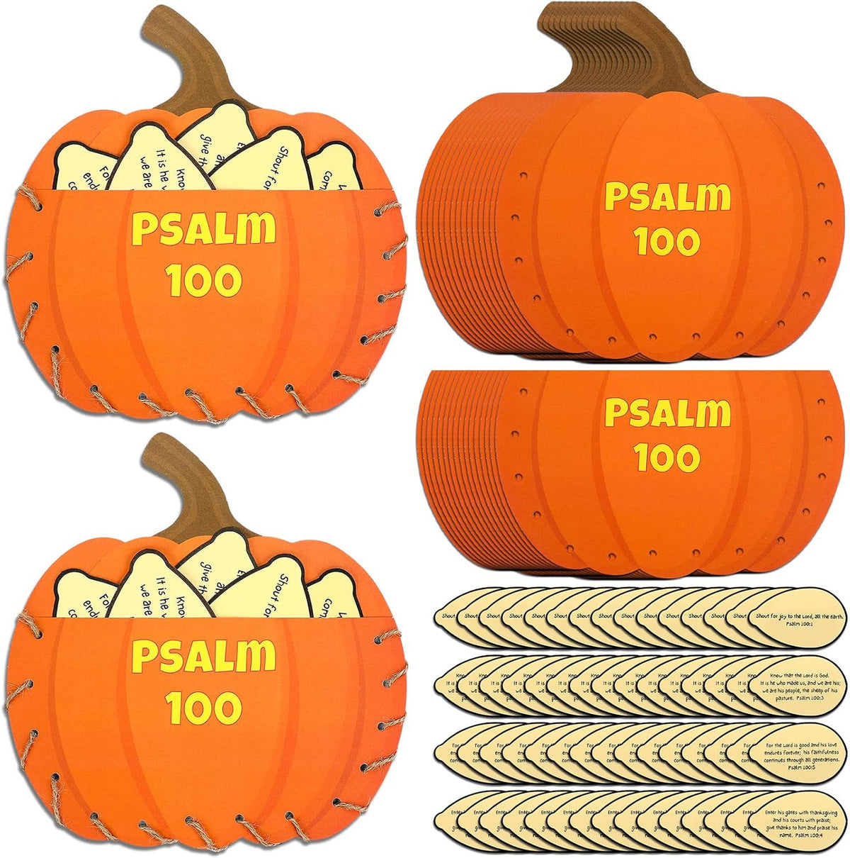 Landhoow 36 Set Psalm 100 Thanksgiving Pumpkin Craft Kits Bible Give Thanks