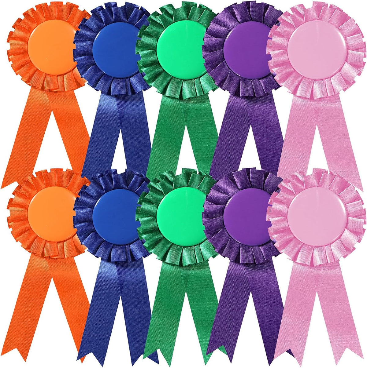 Blank Award Ribbons, 10 PCS Participation Rosette Award Ribbons Prize Recognition Victory Ribbon, Winner 1st Place Ribbon for Sport Event School Contest Classroom Competition DIY Party